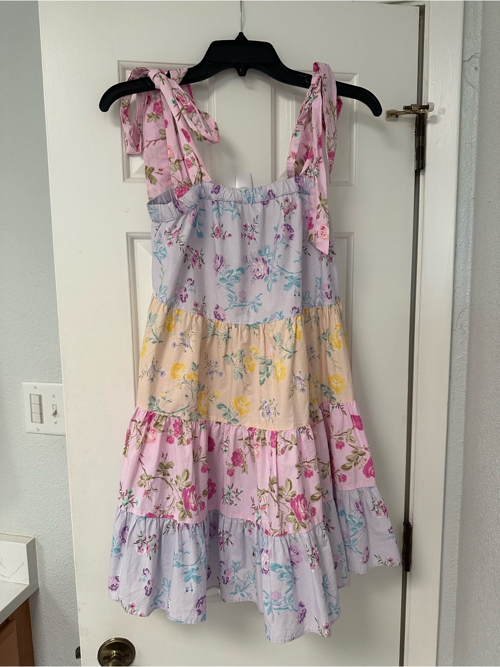 Love Shack Fancy X Target Floral Tiered Sundress with Tie Straps - Pink Multi